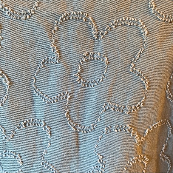 Urban Outfitters Floral Distressed Mini Skirt Light Blue Women’s Small Zippered - Picture 4 of 9